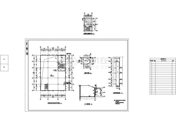 社区中心电梯机房建筑设计CAD方案图-图一