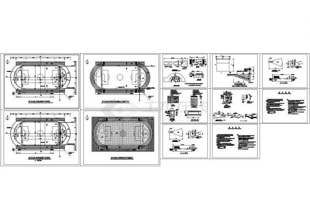 某职业技术学校体育场设计cad全套建筑施工图（含设计说明）-图一