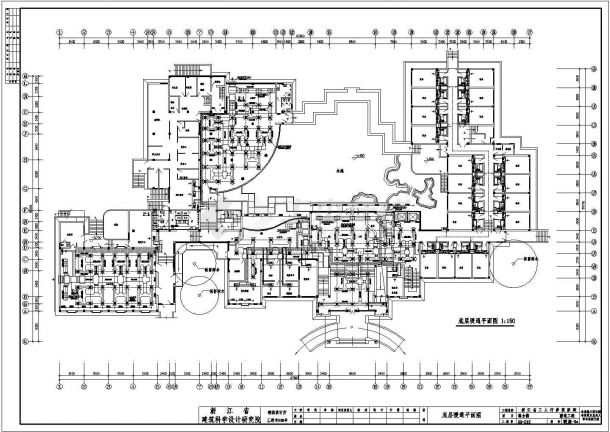某城市多层总工会大楼设计cad全套建筑施工图（含设计说明，含暖通设计，含电气设计）-图一