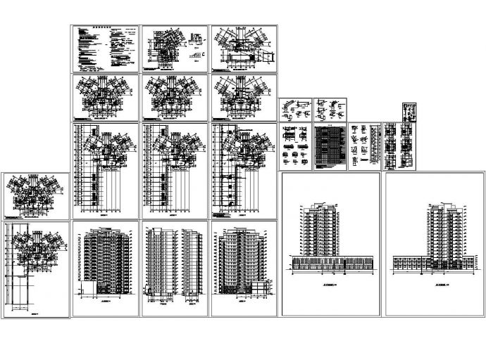 某高层住宅楼建筑设计CAD方案图（含电梯机房）_图1