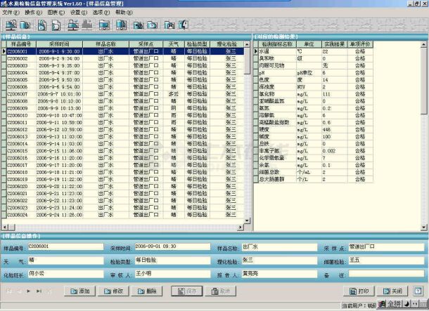 自来水厂水质检验信息管理系统