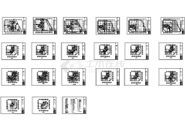 某地区大型高层办公楼弱电平面设计图（CAD，21张图纸）-图一