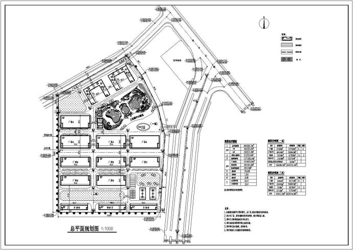 某厂区规划方案设计cad图(含总平面图)_图1