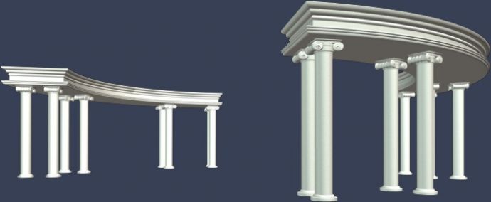 景观柱廊3D模型_图1