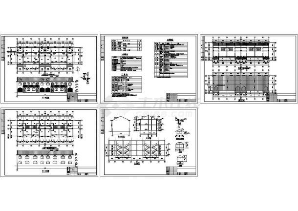 某661㎡二层混凝土结构东南亚风格别墅建筑施工图纸（CAD，5张图纸）-图一