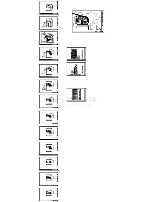 某市人大十五层框架结构办公楼设计cad全套建筑施工图（含高清效果图）-图二