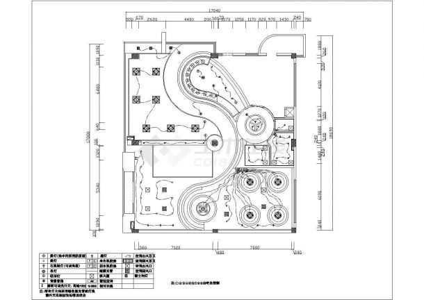 某平面重庆现代双层火锅酒楼CAD完整节点构造施工图-图一