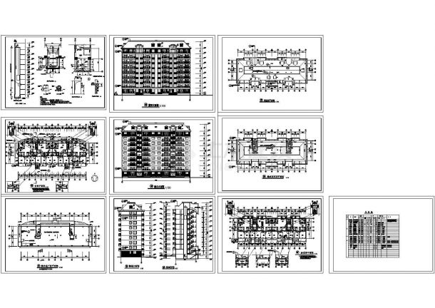 高层住宅建筑施工全套图（CAD，10张图纸）-图一