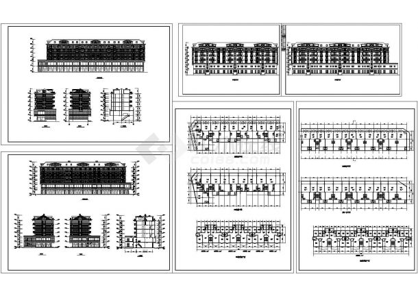 6层沿街商住楼建筑设计CAD方案图-图一