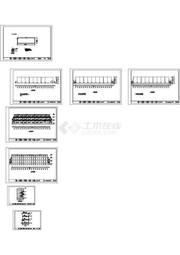 北京某施工单位活动板房全套施工图（cad，8张图纸）-图一