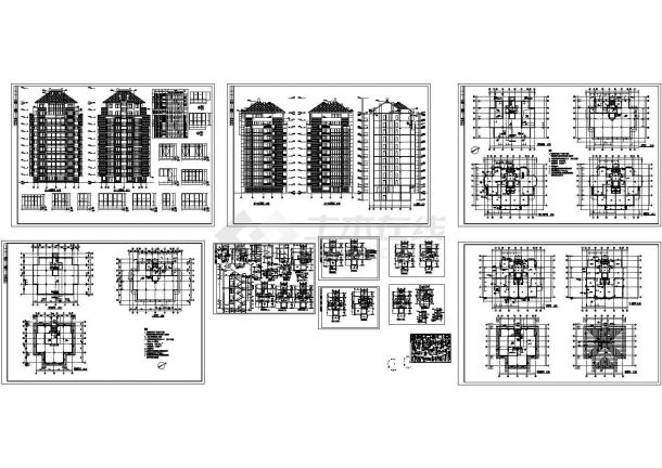 11层住宅楼建筑设计CAD方案图（含屋顶平面设计）-图一