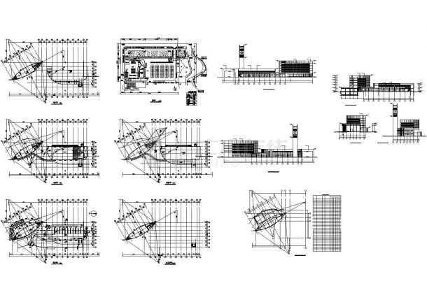 五层7633平方米长途汽车客运站建筑设计图-图一