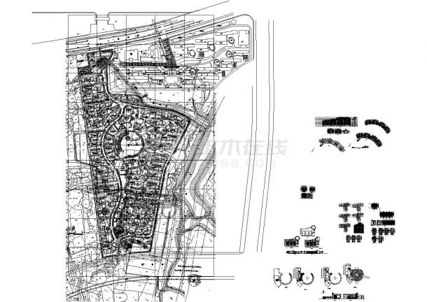 江南雅苑小区整体规划建筑设计CAD方案图-图一
