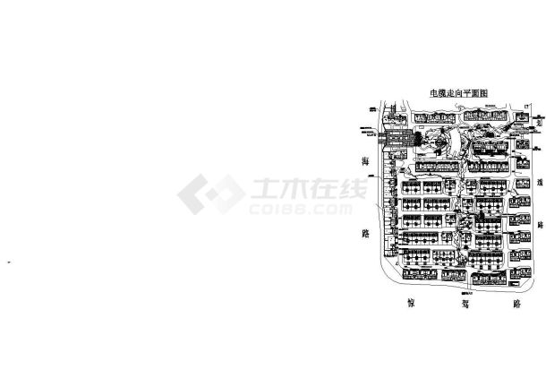 某道路电缆走向施工cad图(含平面图)-图一