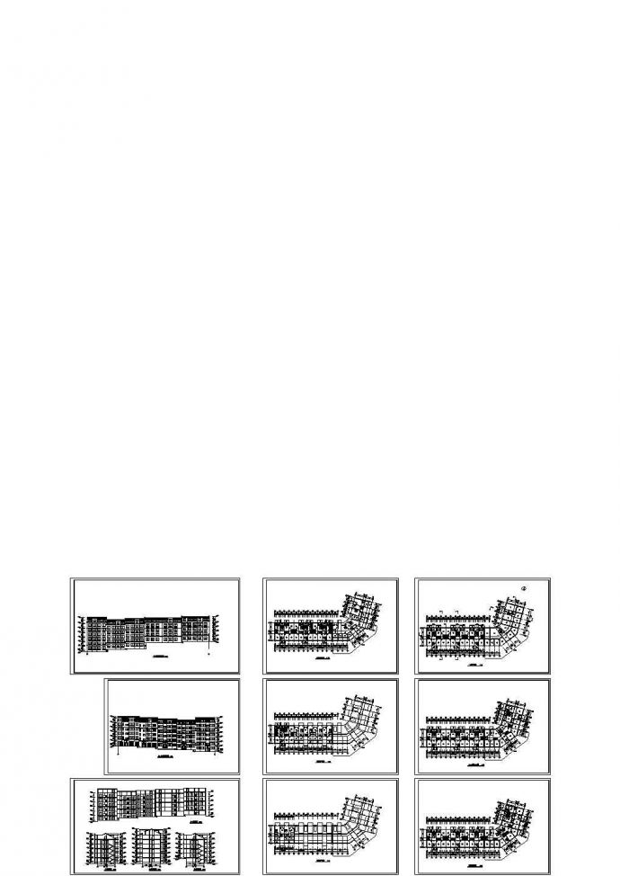 多层转角楼六层住宅楼建筑设计CAD方案图，共九张_图1