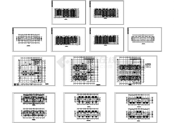 四栋六层住宅楼建筑设计CAD方案图（含屋顶层设计）-图一