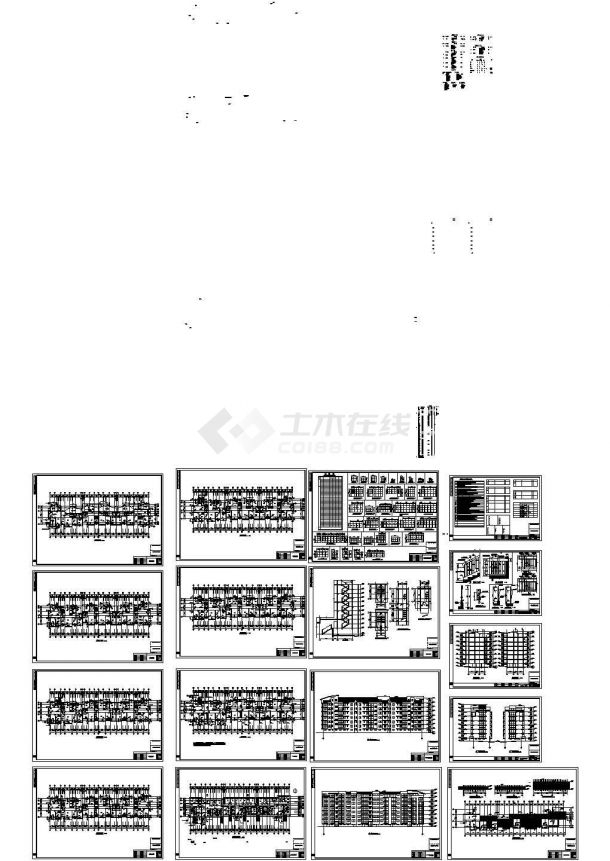 六层小区住宅楼建筑设计CAD方案图（含车库层平面设计）-图一