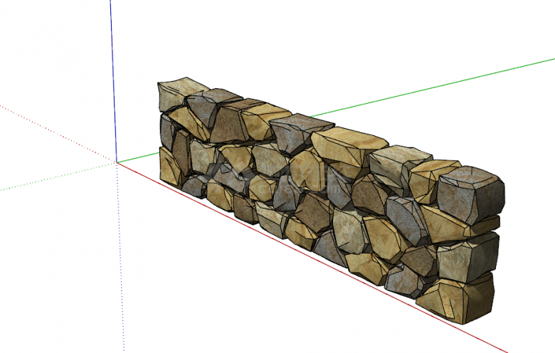 围墙石头SU模型设计-图一