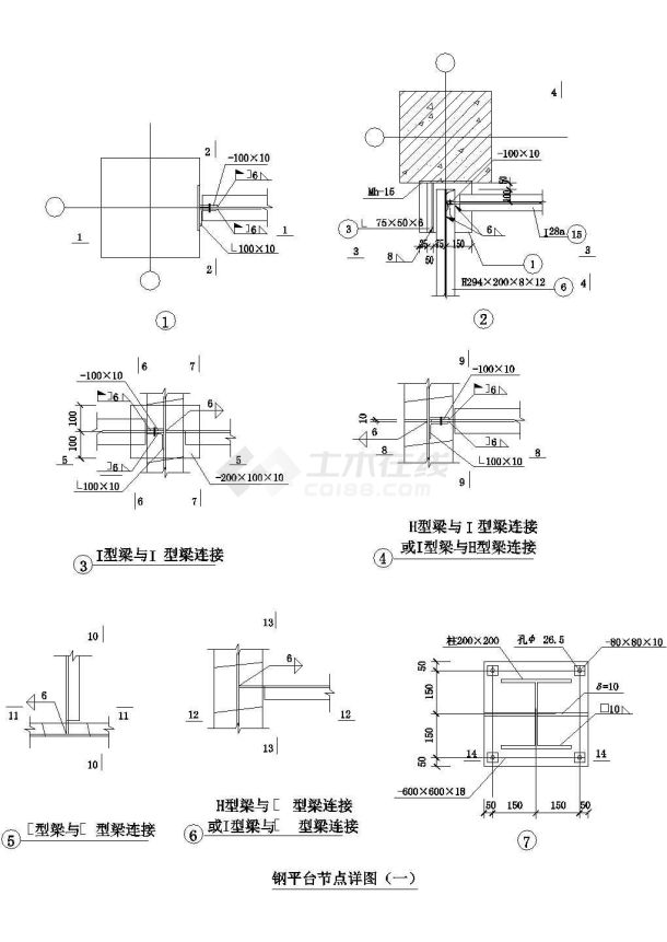 钢结构节点精选之雨篷吊车梁等结构详图