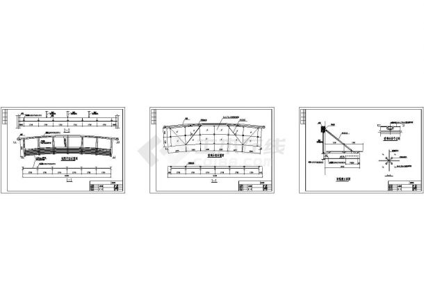 钢结构雨蓬方案结构设计cad施工图-图二