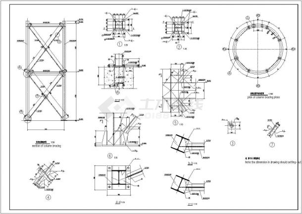 水泥厂熟料库结构设计施工CAD图纸-图二