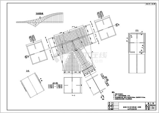 某三跨连续钢桁系杆拱桥CAD完整构造节点图-图一