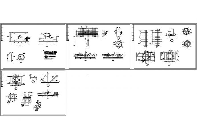 某高速公路广告牌钢结构施工设计图（CAD，4张图纸）_图1