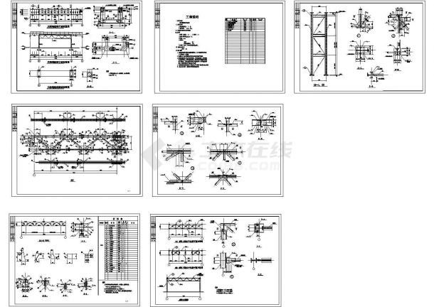 某钢结构人行天桥结构设计cad施工图-图一