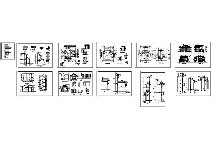 [新农村]3层框混结构家庭别墅设计施工图_图1