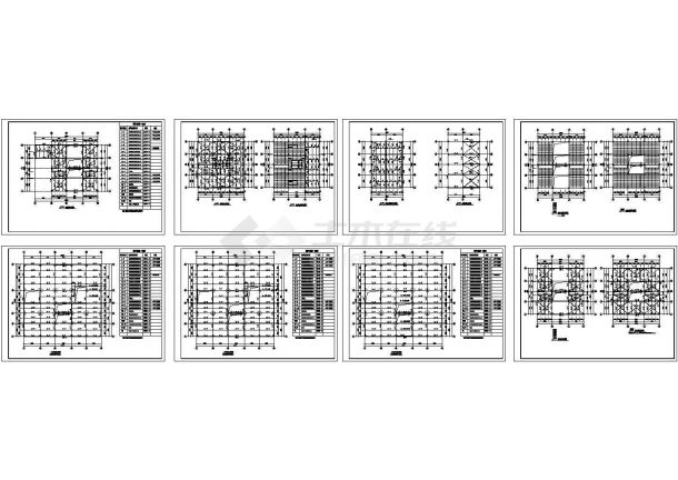 16层机械式立体停车库结构设计cad施工详图-图一