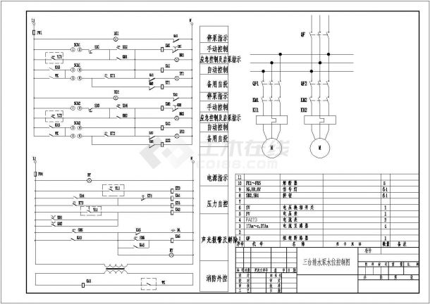 自动喷洒用消防泵一用一备控制电路图-图一