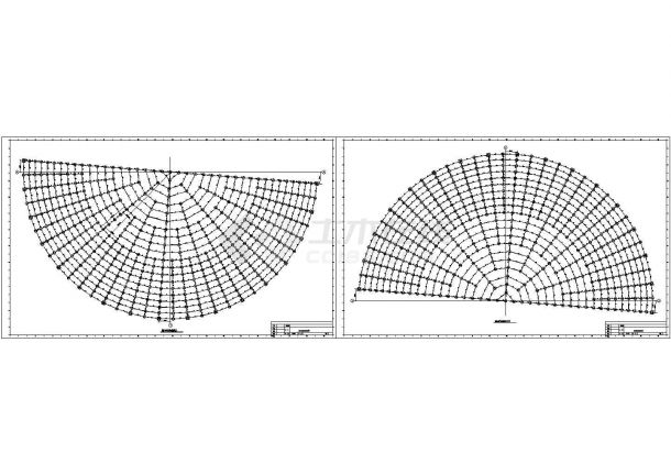 水泥厂均化库网架结构设计cad施工图-图二
