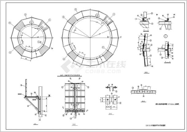 钢筋混凝土烟囱结构设计cad施工图-图二