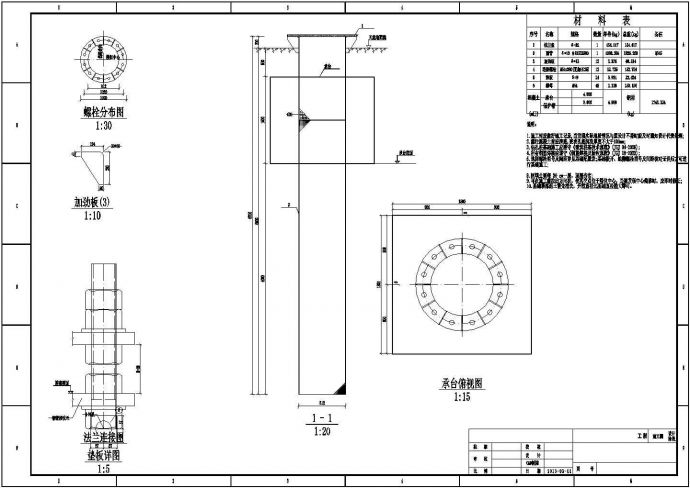电力设备钢管桩基础节点构造设计详图_图1