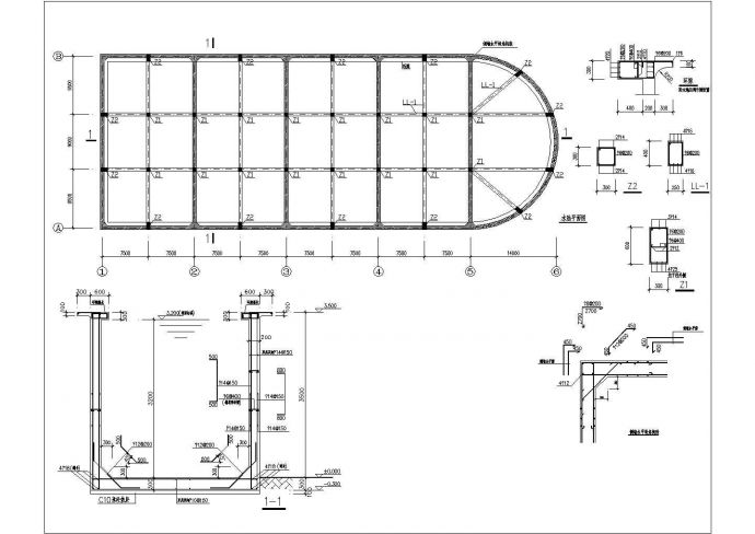 水池详细结构设计cad施工图_图1