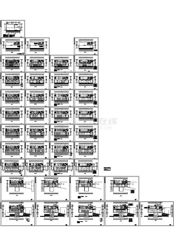 多层卫生局办公楼电气施工全套CAD图纸-图一