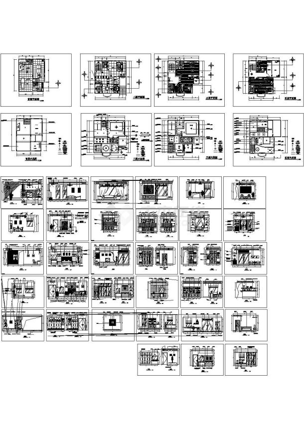  Full set of drawings for interior decoration design of villa on the fourth floor - Figure 1