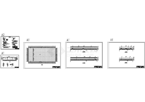 沈阳市某厂房结构设计cad施工图-图一