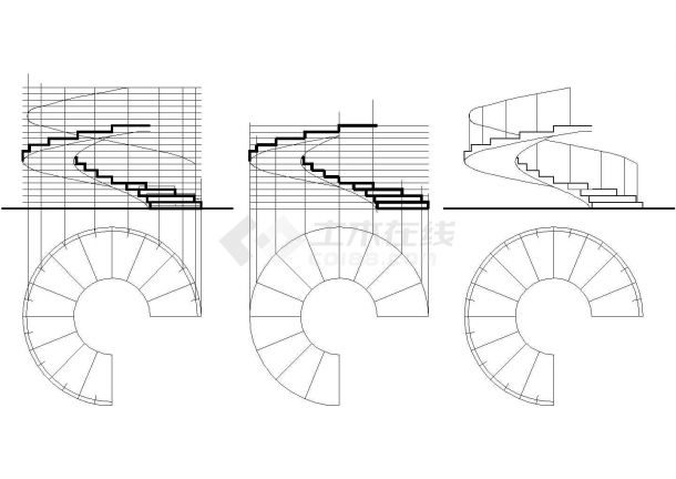 钢结构螺旋楼梯节点详图及画法-图二