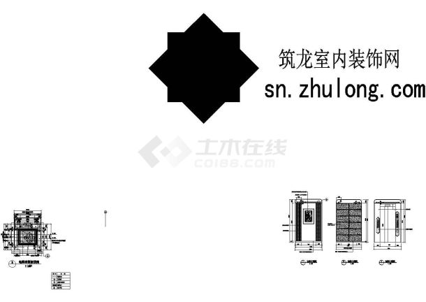 某高档花园小区入户大堂电梯间施工图-图一