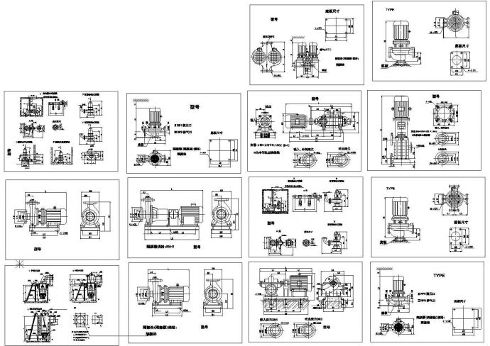 各种水泵安装样图，共14张图_图1