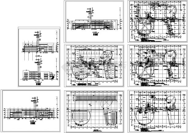某三层框架结构大学生活动中心设计cad全套建筑方案图（甲级院设计）-图一