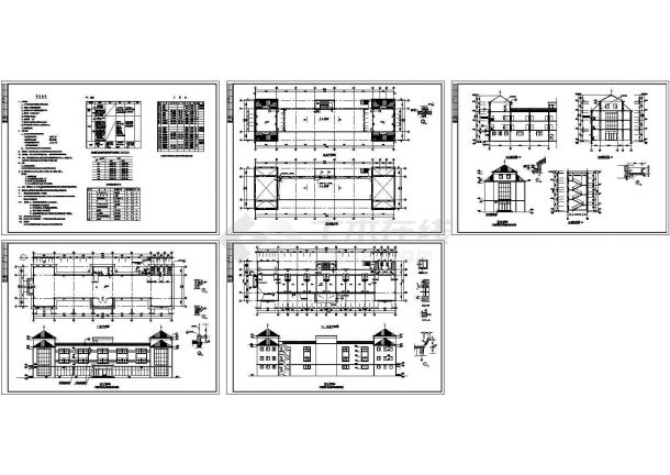 2100平米4层框架结构建筑设计CAD施工图-图一