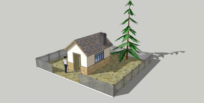 sketchup小房子模型_图1