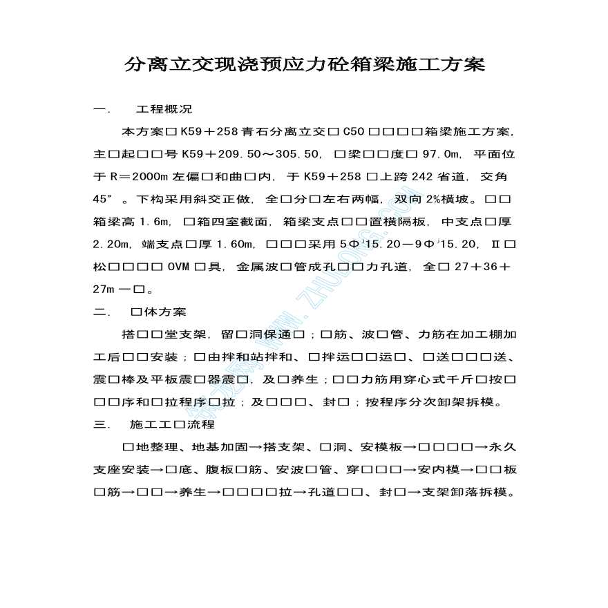 分离立交现浇预应力砼箱梁施工方案_PDF-图一