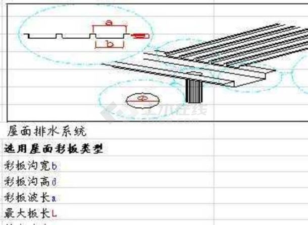 排水系统验算（彩板/天沟/落水管）自动计算表格