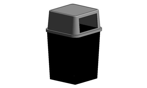 垃圾桶-塑料-方形001_图1