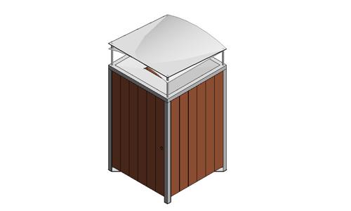 垃圾桶-木制金属-方形