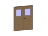 平开门-木质双扇带矩形观察窗图片1