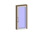 平开门-铝合金单扇玻璃门带木质贴面图片1